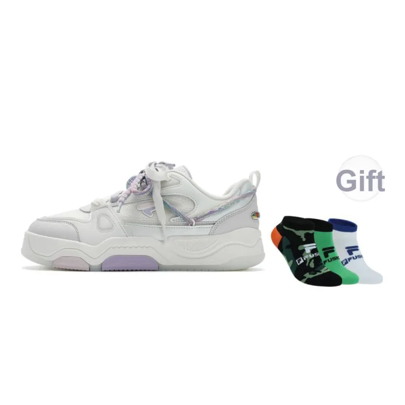 FILA FUSION BANK III Low Top Skateboard Shoes Women's White-6