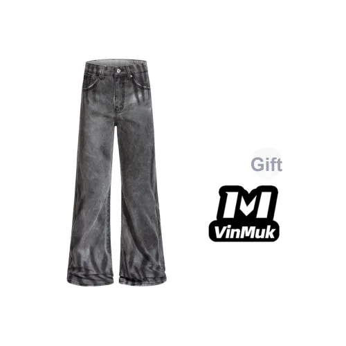 VINMUK Серый Белый Унисекс Джинсы
