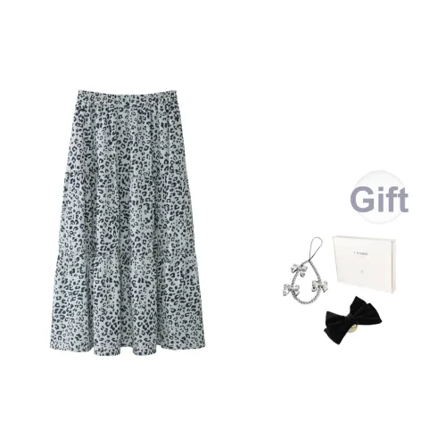 Fstudio Корейский стиль Маленький HIGH RISE A Линия Утягивающий Длинный Юбка Женские Серый