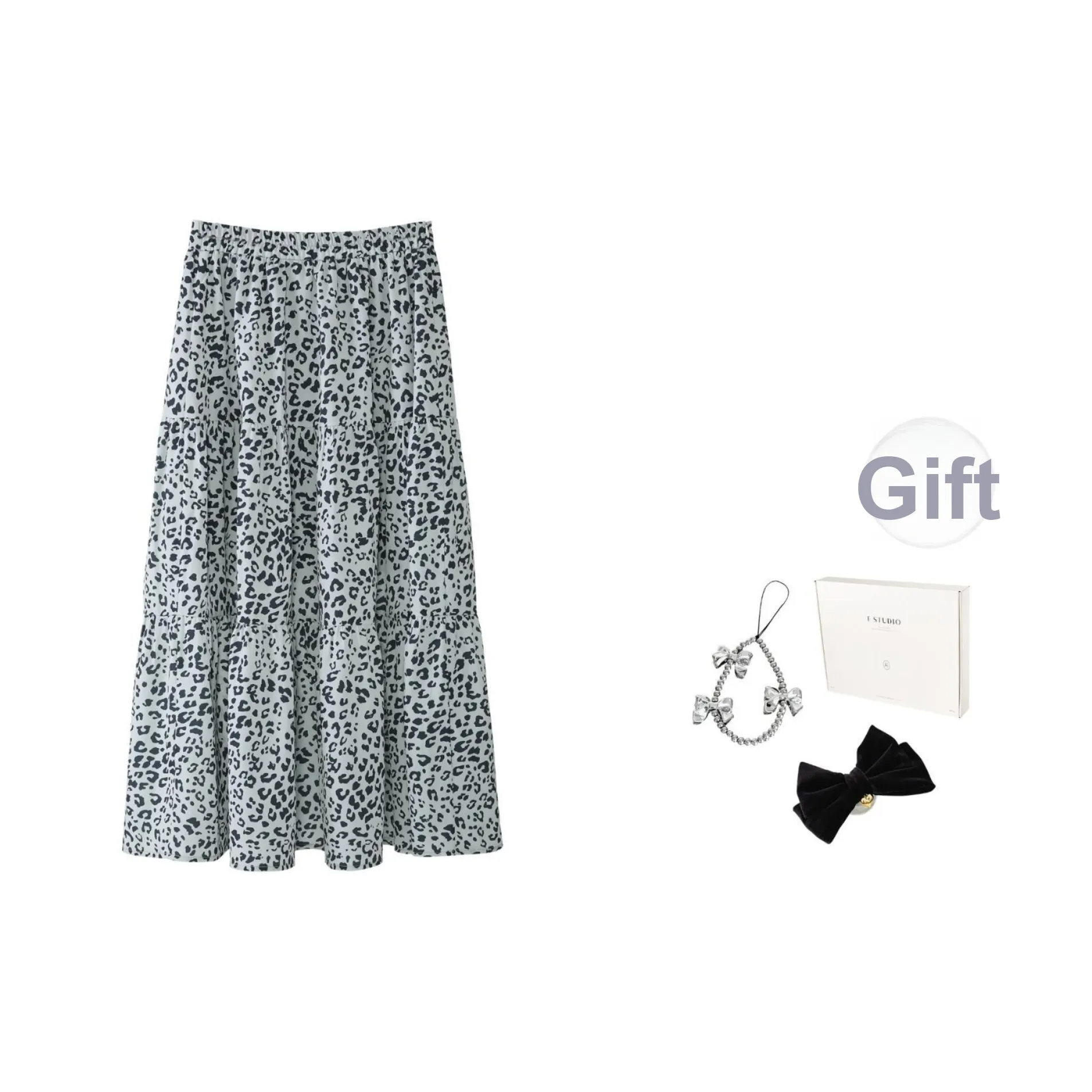 Fstudio Корейский стиль Маленький HIGH RISE A Линия Утягивающий Длинный Юбка Женские Серый