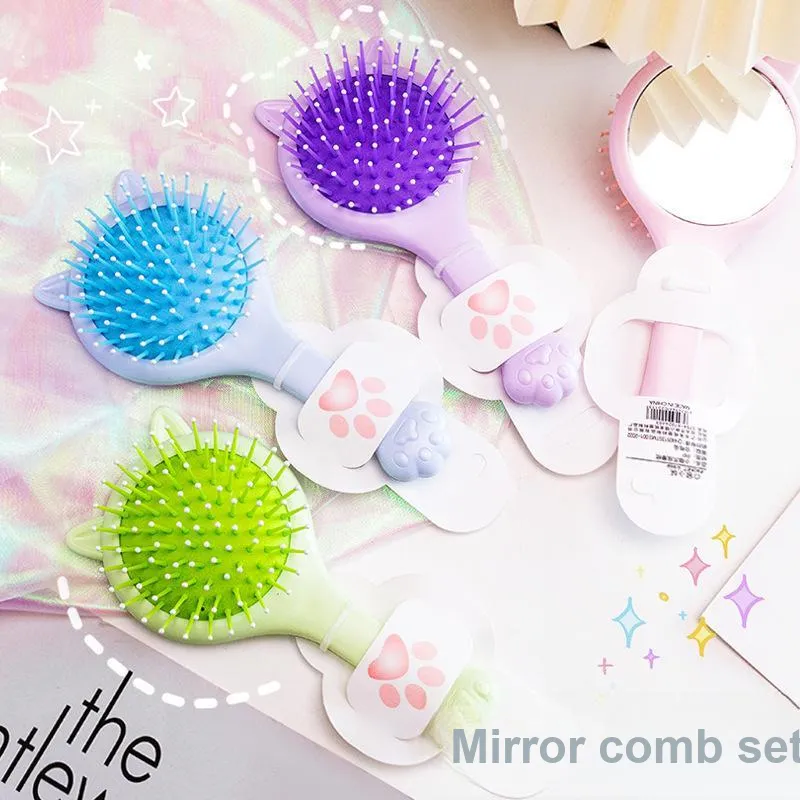 Love Of Wormwood Cute Color Series Massage Air Cushion Comb Mirror And Comb Integrated-2