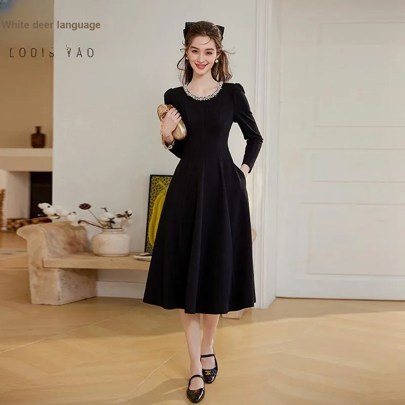 LOUISY AO Long Sleeved Dress Women's Black-1