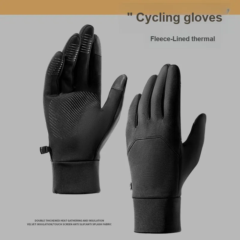 Shizhu Thickened And Fleece Lined Knit Gloves Men's-5