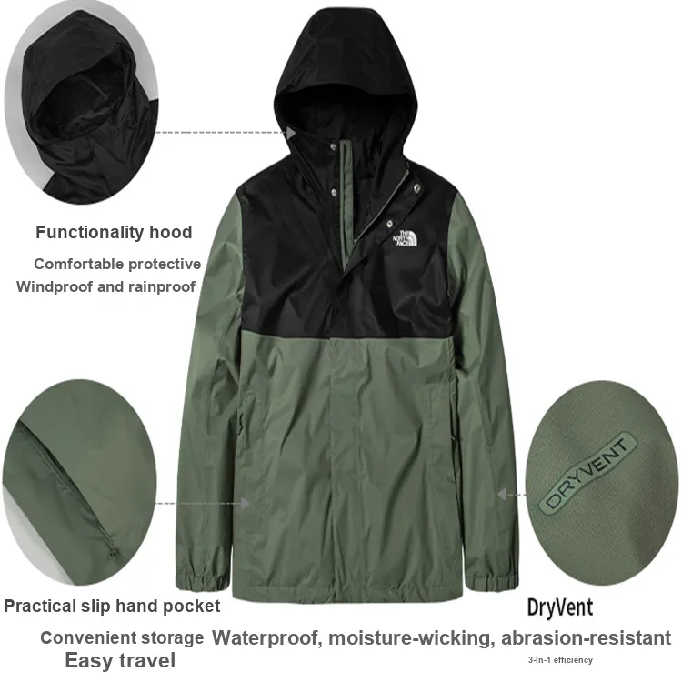 THE NORTH FACE Windbreaker Jackets Men Black Green Multicolor-3