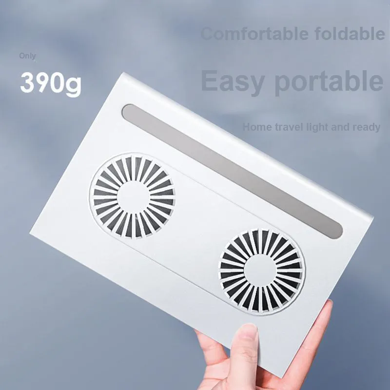 Vibrate Computer Stands Laptop Radiator Quiet Desktop Foldable Storage Portable Adjustable Base Fan Cooling Lightweight-7