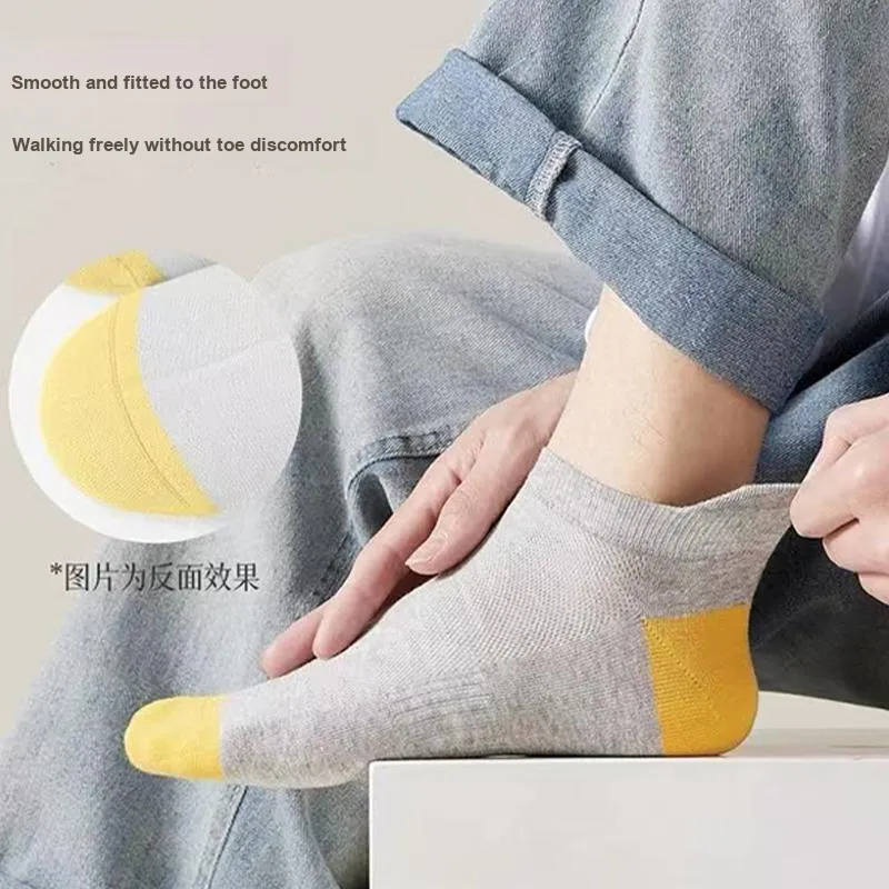 Mulong Family No Show Socks Men's 5 Pack Mixed Color-2