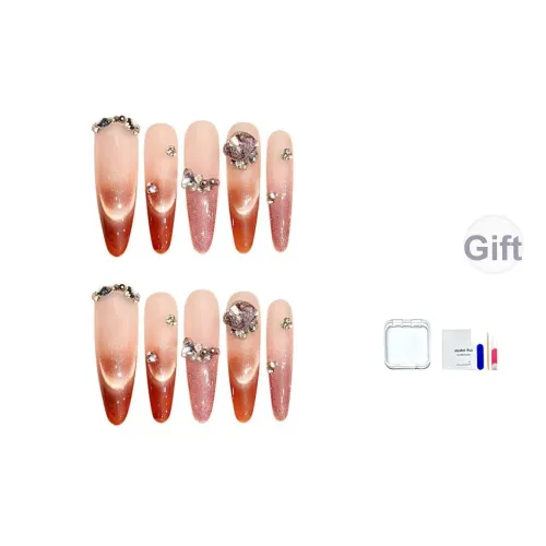 JINGCHANXUE Сердцебиение Arrival Ручной Pave Ромб False Nail Овал Coquette Градиентный Кошачий глаз 20 мм