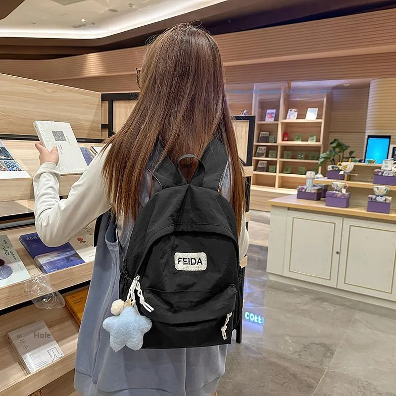 GOBLIN SHARKS 1759 Nylon Backpack Regular Unisex White/Black/Pink/Blue/Yellow-7