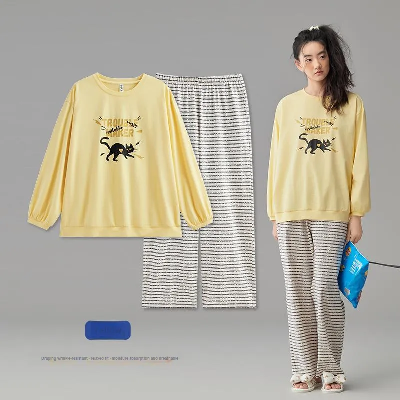 Peninsula City Pajama Set Postpartum Gown Women's Yellow-1