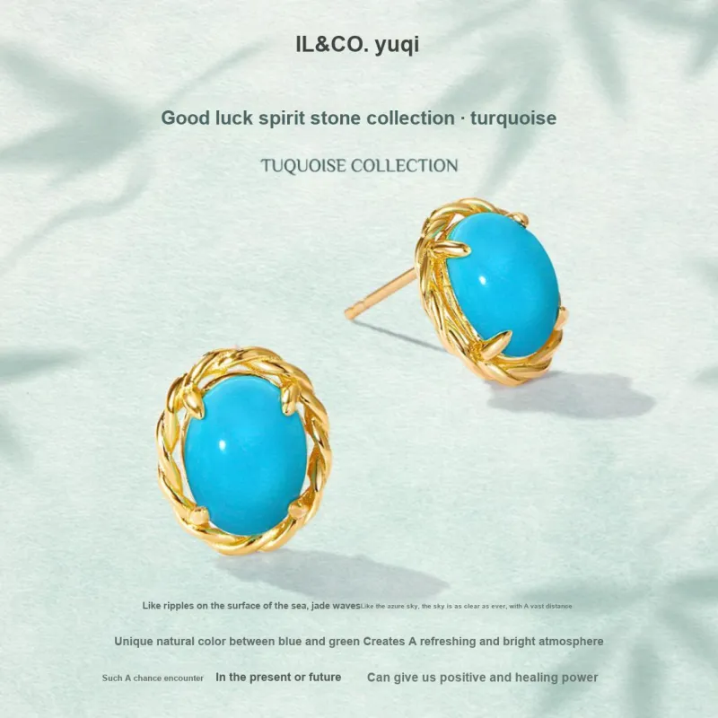 IL&CO. Turquoise Stud Earrings Women's-1