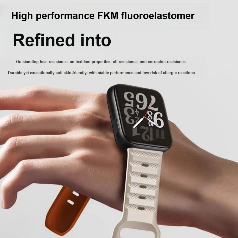 FZRT Watch Bands FKM Fluoroelastomer Sports Waterproof And Sweatproof Breathable Strap Unisex-3