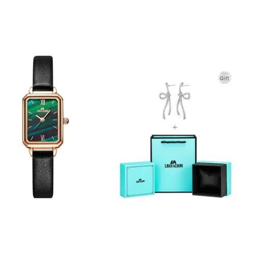 LIBER AEDON Кварцевый механизм Зеленый циферблат Женские часы Коробка признания в любви