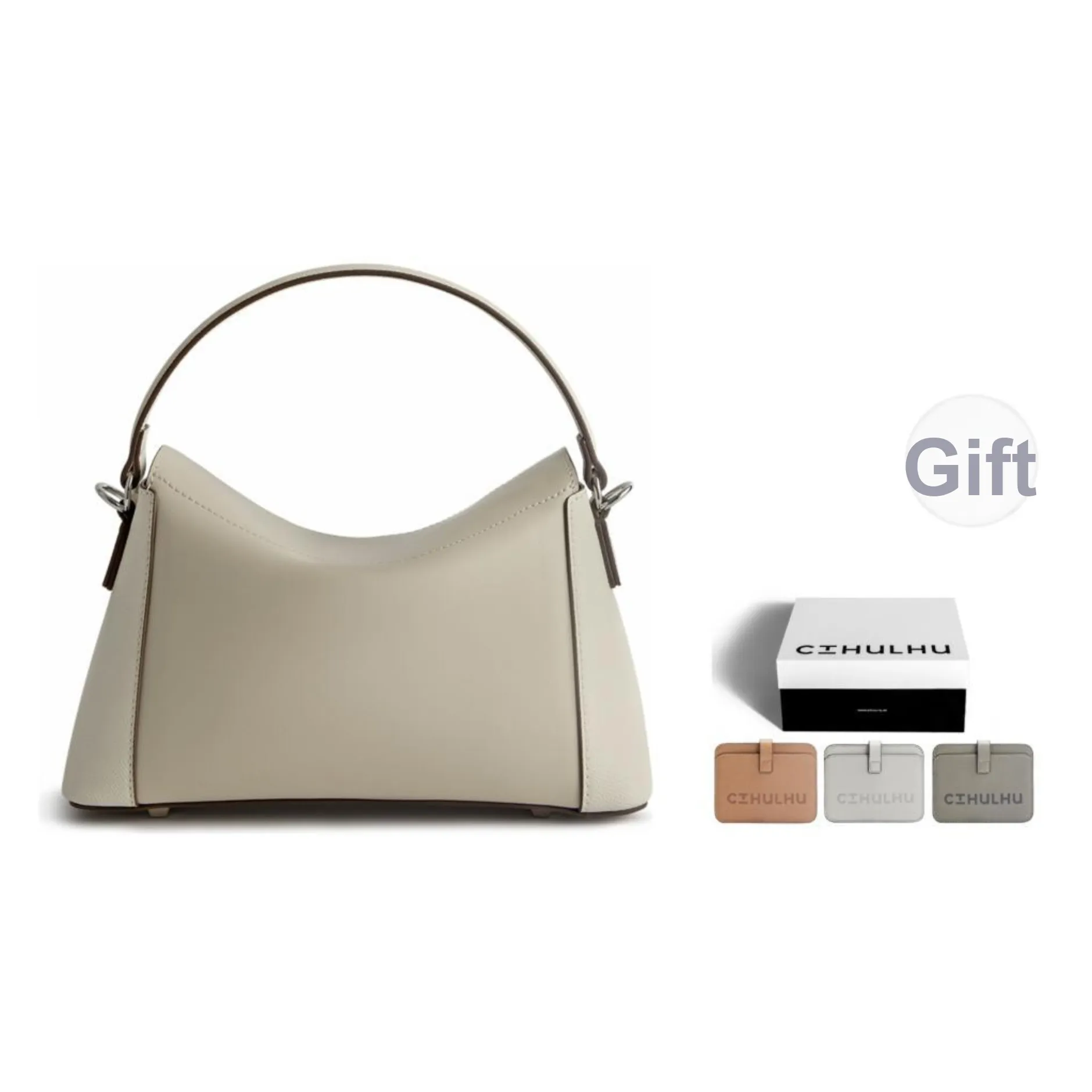 Cthulhu Split Cow Leather Mini Lunch Box Bag One Shoulder Crossbody Handbag Medium Women's Black/Gray White
