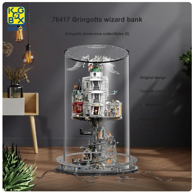 KGBOX Building Block 76417 Gringotts Wizard Bank Transparent Display Case Model Accessories-3