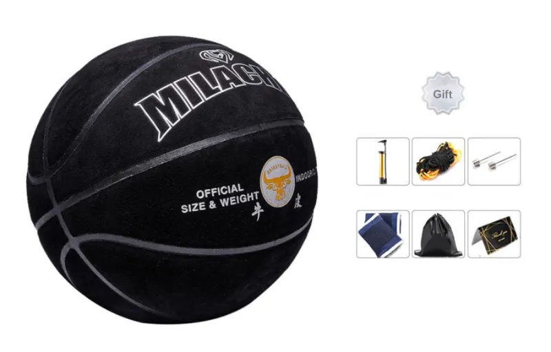 MILACHIC Cow Leather Basketball Cool Black Size 7 Training Unisex-3