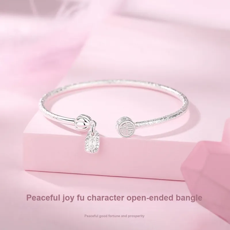 7℃ S999 Fine Silver Sterling Silver Bracelets Women's-3