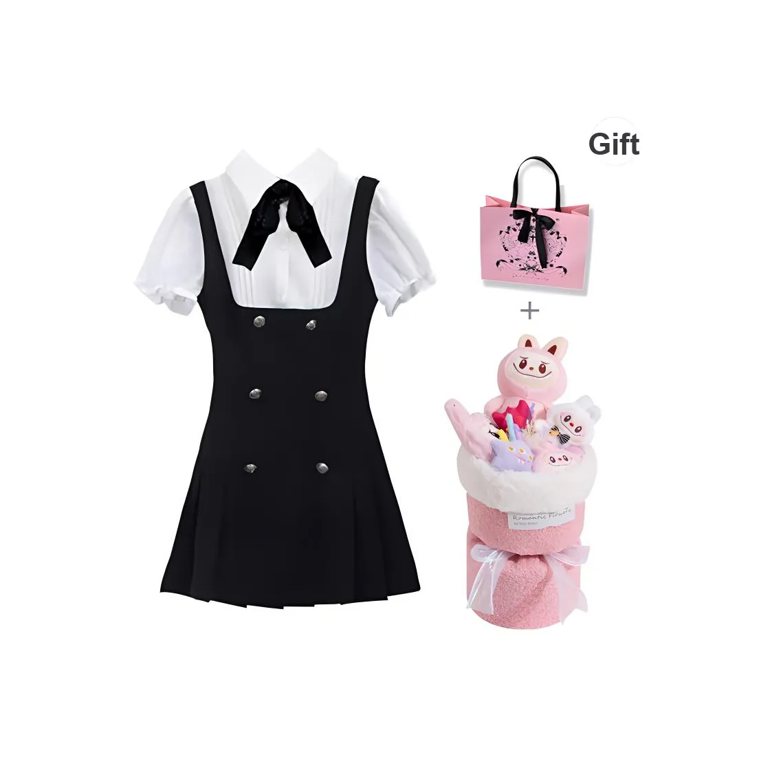 Spicy Gals Короткий рукав Платье Женское Черное