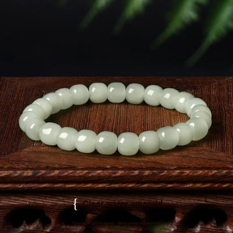 LAOMIAO Hetian Jade Pale Greenish White Jade Women's-15