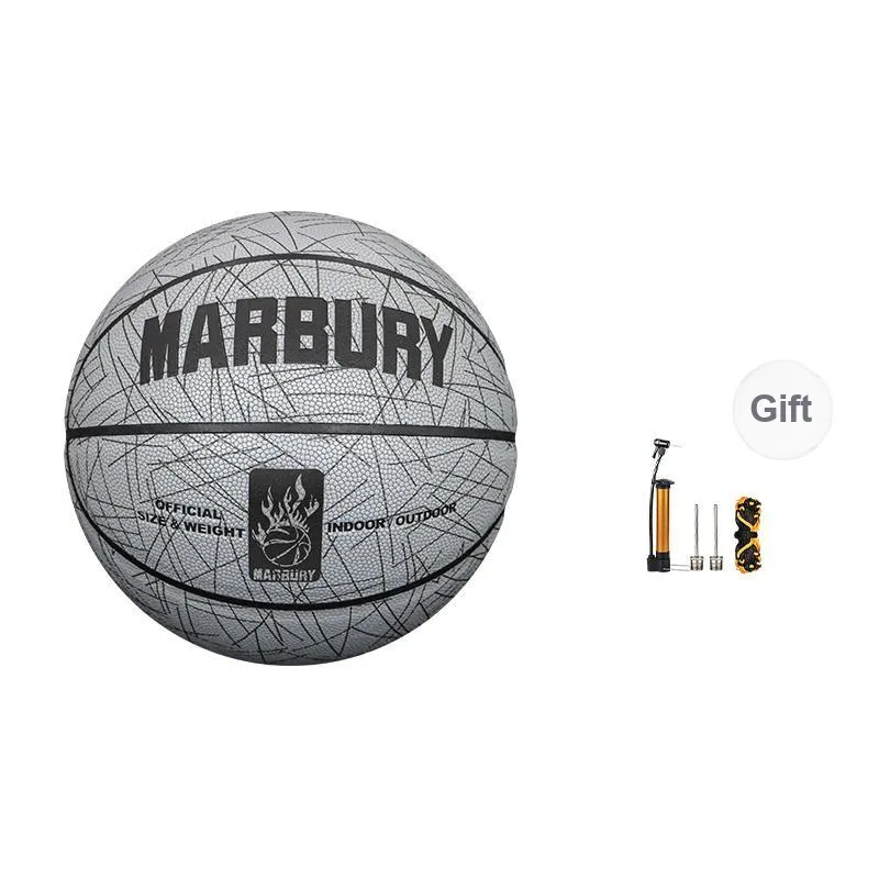 MARBURY PU Basketball Starry White Size 7 Glow in The Dark Reflective Unisex-1