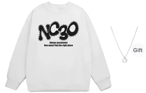 NC-30 SWEATER sweatshirts Unisex White-Black rmer Comes With Marantlace