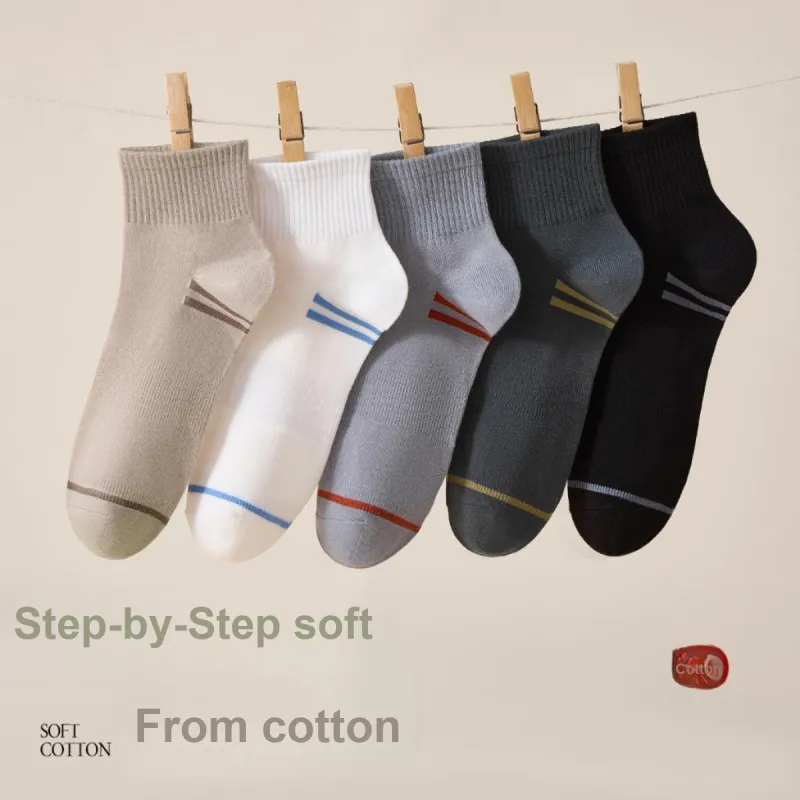 THREEGUN Mid-Calf Socks Men's 5 Pack Mixed Color-7