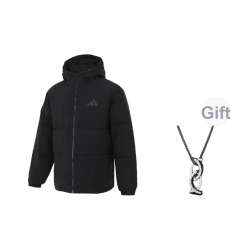 Adidas Пуховик Унисекс Черный С ожерельем
