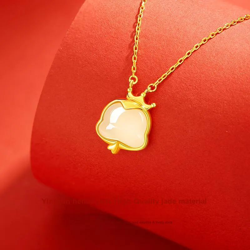 Royal Heaven's Choice Hetian Jade Necklaces Pale Greenish White Jade Unisex-2