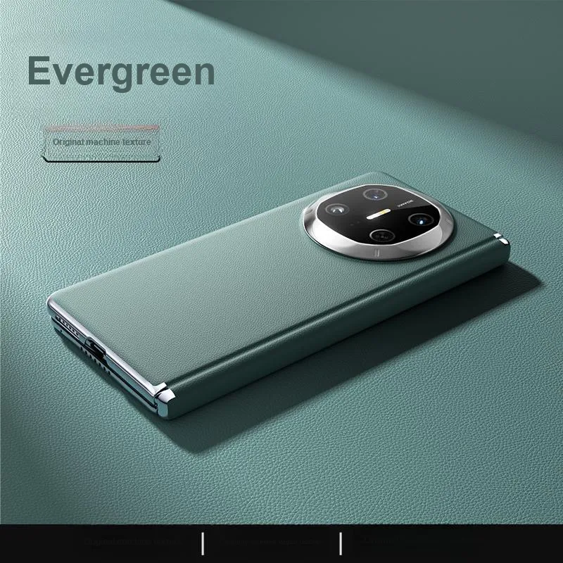 ZHUOJI Vegan Leather Material Center Axis Plain Leather Magnetic Phone Case Compatible Huawei Mate 6-9