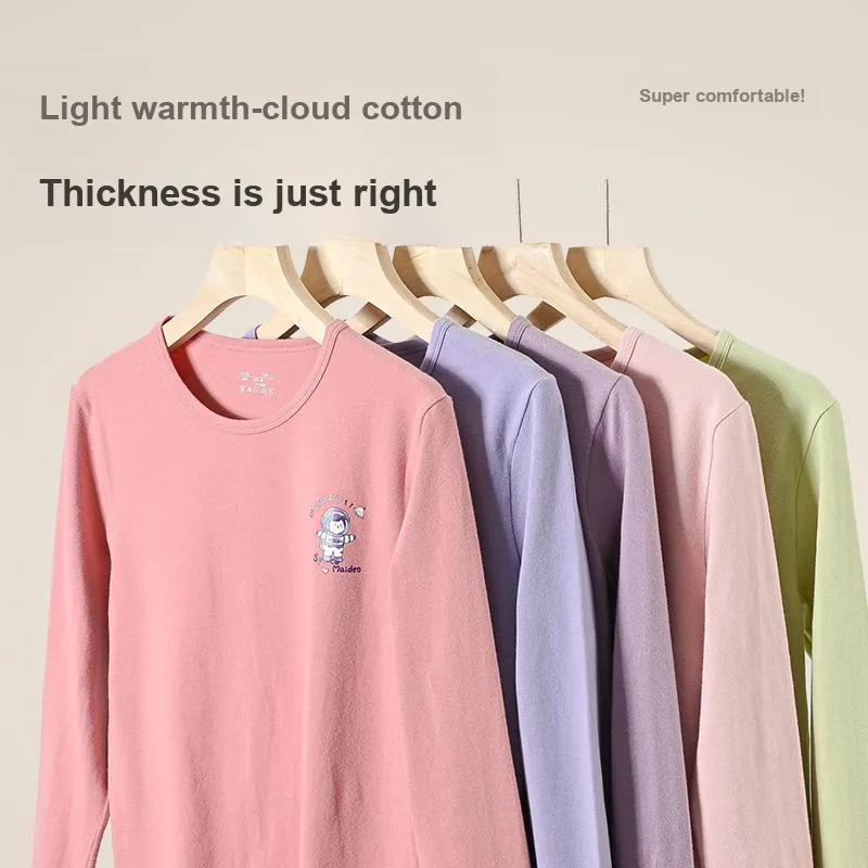 Cotton Gene Thermal Set Women's Purple-1