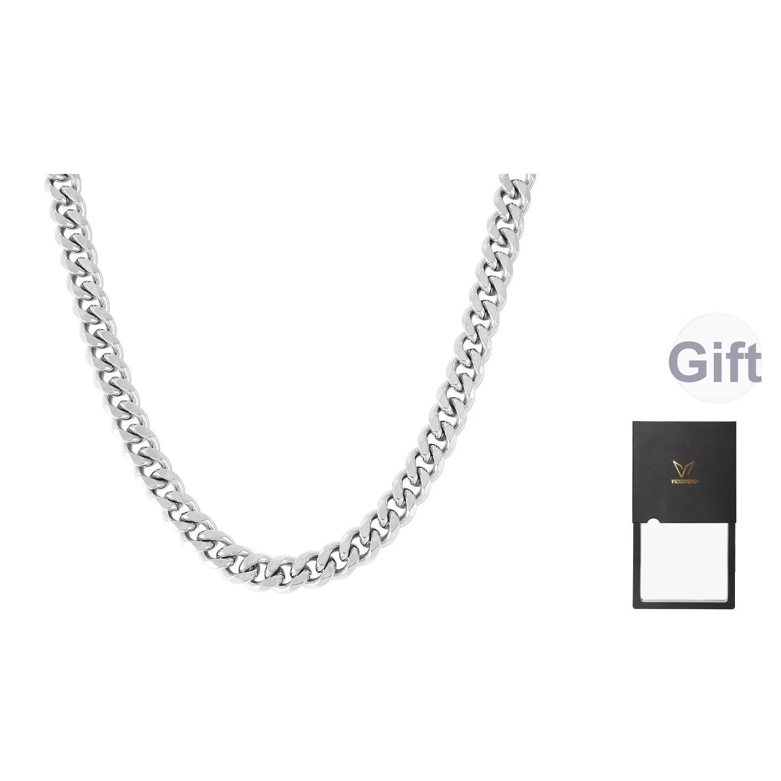 VEIDOORN Кубинское ожерелье из титанового стального сплава унисекс