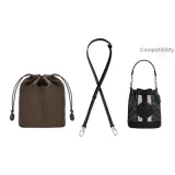 Dempsey Black 1.1 Wide Litchi Grain Lock Buckle Silver-Tone 90-120cm+Brown Nylon Liner