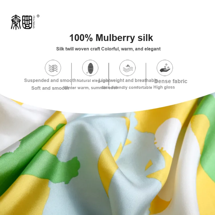 CH＇IN MELODY Silk Scarves Women's-12