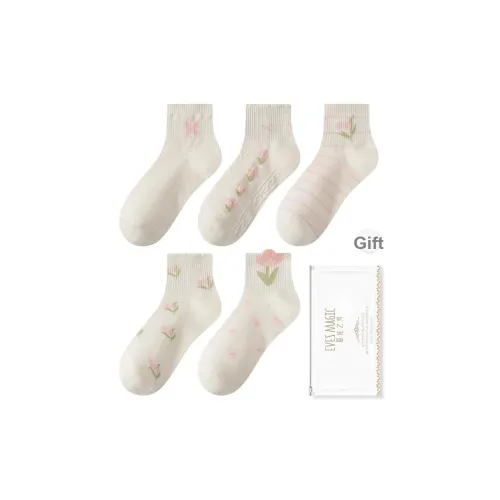 XIA.WA.ZHI.XIU Носки Crew Женские Сумка для покупок 5 пар