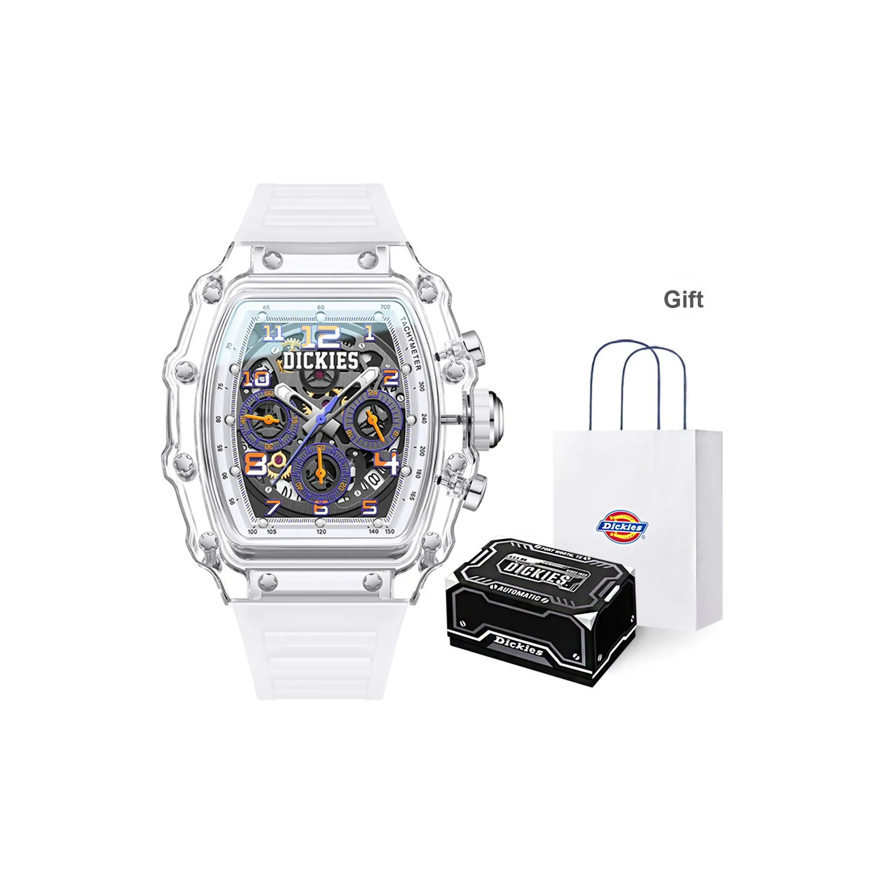 Dickies Galaxy Series Кварцевые наручные часы силиконовый ремешок белый циферблат унисекс