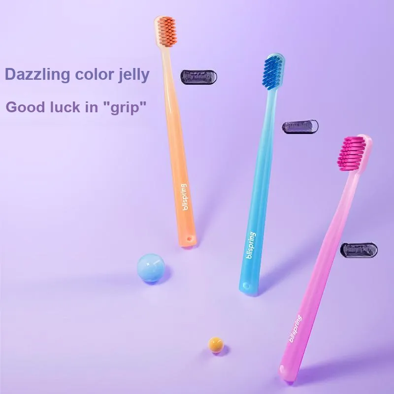 Ice Springs Jelly 39 Hole Dense Planting Toothbrushes Flexible Fine Rebound 3 Pcs-3