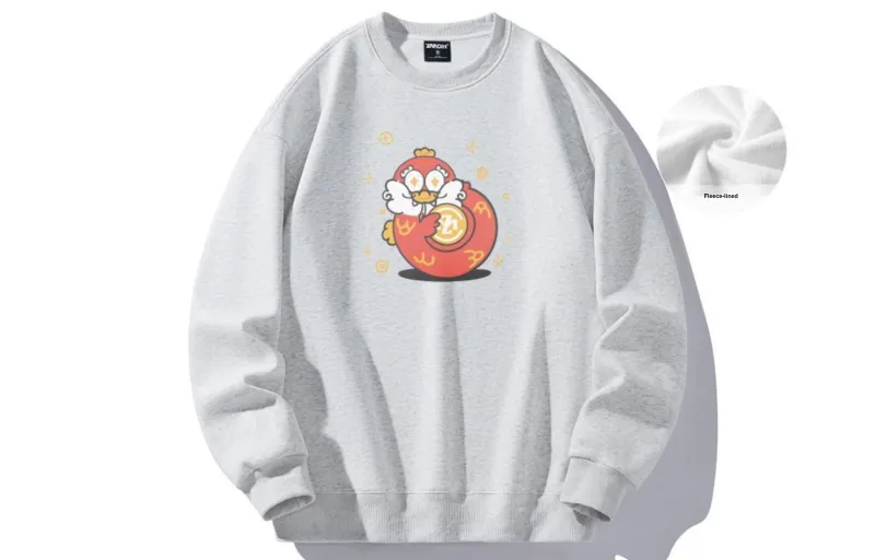 ZMOH Fleece Lined Crew Neck Sweatshirt Unisex-7
