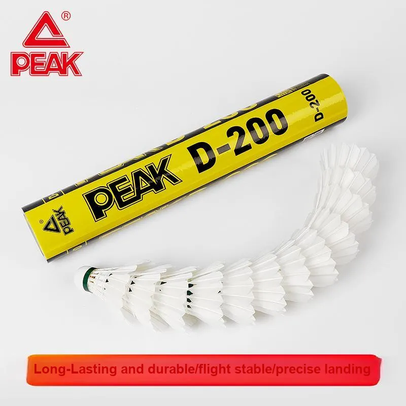 PEAK D200 Goose Feather Shuttlecock 12 Pack Goose Feather Advanced Competition Training Shuttlecocks-2
