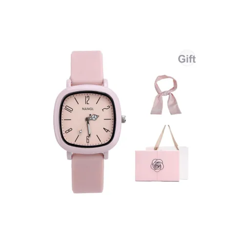 NANGL Кварцевый механизм кожаный ремешок женские часы бежевый циферблат