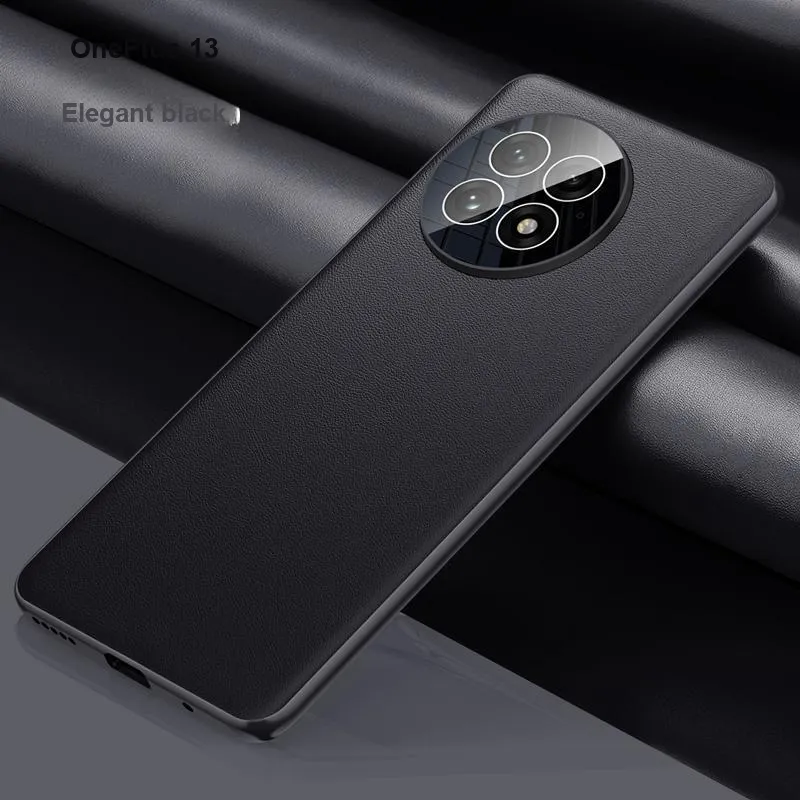 BOLIANSHI Vegan Leather Material Phone Cases Compatibility OnePlus 13 Fashion High End Business Case Monochrome Case-1