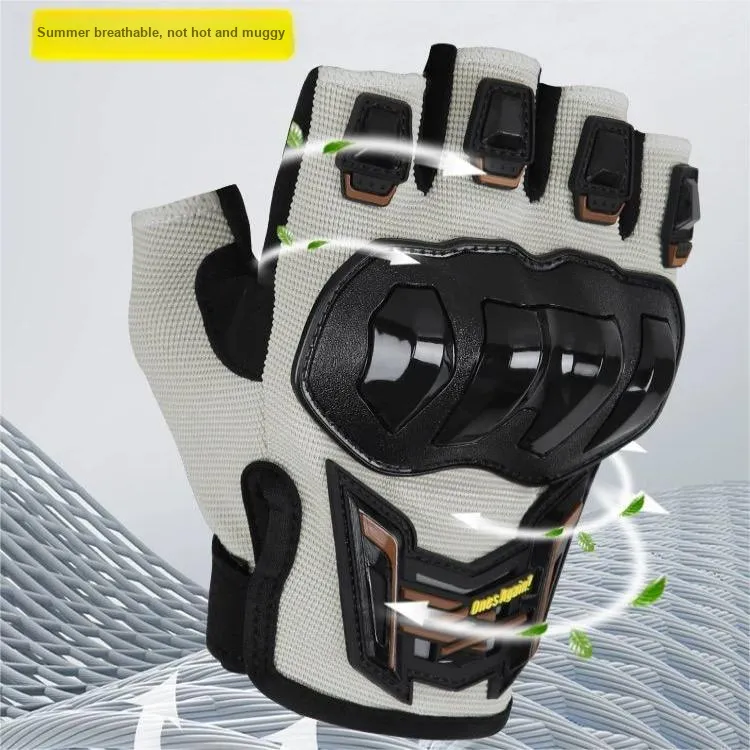ONES AGAIN! Motorcycle Protective Gears Microfiber Polyester Mesh Wrist Unisex Half Finger Wrist Brace-11