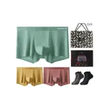 Seamless 3 Pack (Brick Red+Autumn Yellow+Forest Green) Comes with 2 Pack Socks+Shopping Bag
