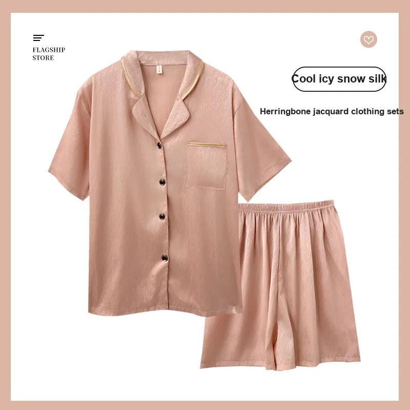 Qiao Ni Tong Pajama Set Women's Light Pink-28