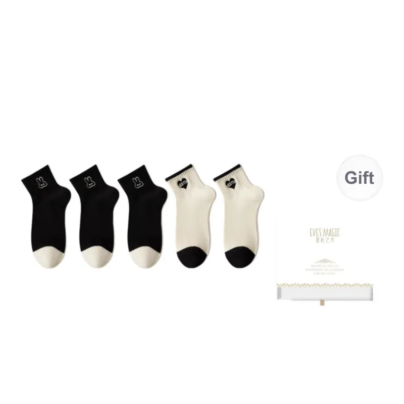 XIA.WA.ZHI.XIU Ankle Socks Women's Box 5 Pack-12