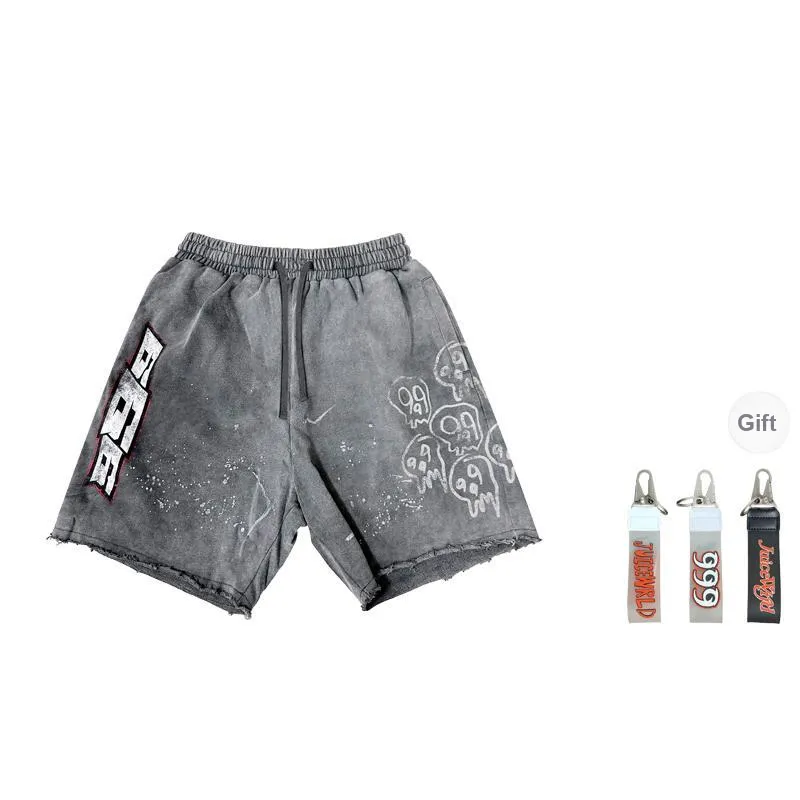 Juice Wrld SS24 Casual Shorts Unisex Light Gray-2