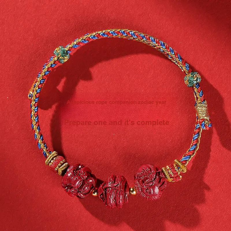 With The Heart Of The Jade Reconstructed Cinnabar Bracelets Unisex-24