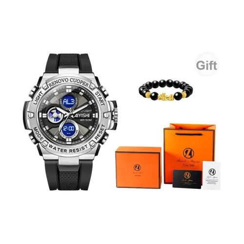 AIYISHI Электронные + кварцевые часы Унисекс Серебристый циферблат