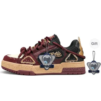 SK.TRIP Low-Top Skateboard Shoes Unisex Burgundy Red