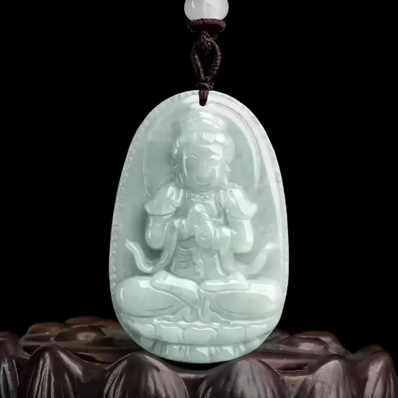 MY WORLD BEGINS AND ENDS WITH YOU Bean Type Jadeite Necklaces Unisex-14