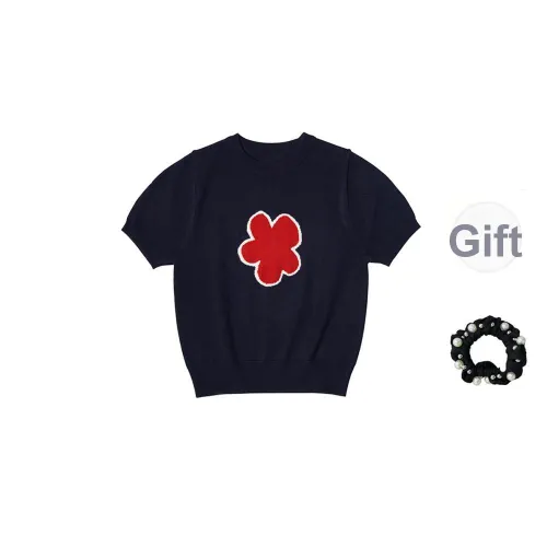 WUSHANSHAN Темно-синий + Резинка для волос С подарками Женские Рубашки T