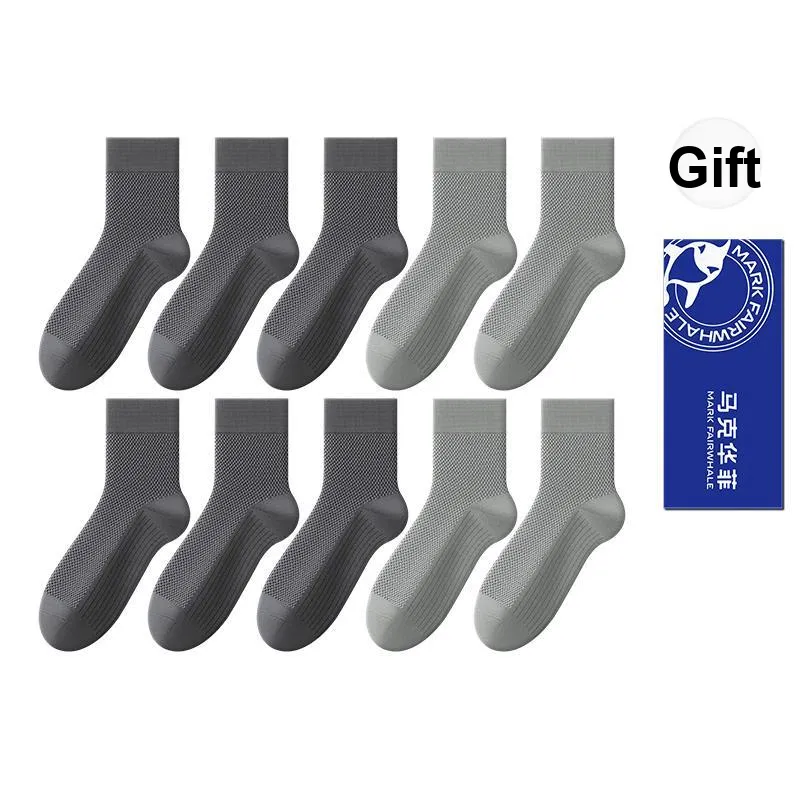 FAIRWHALE Mid Calf Socks Men's 5 Pack Gift Box Set-50